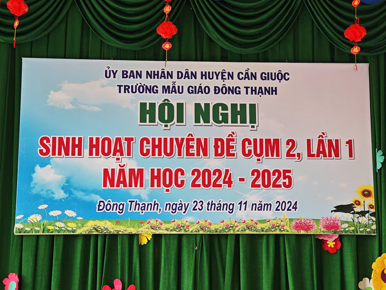 Hôm nay, ngày 23/11/2024 trường Mẫu Giáo Đông Thạnh tổ chức sinh hoạt chuyên đề cụm số 2 (lần thứ 1) năm học 2024-2025